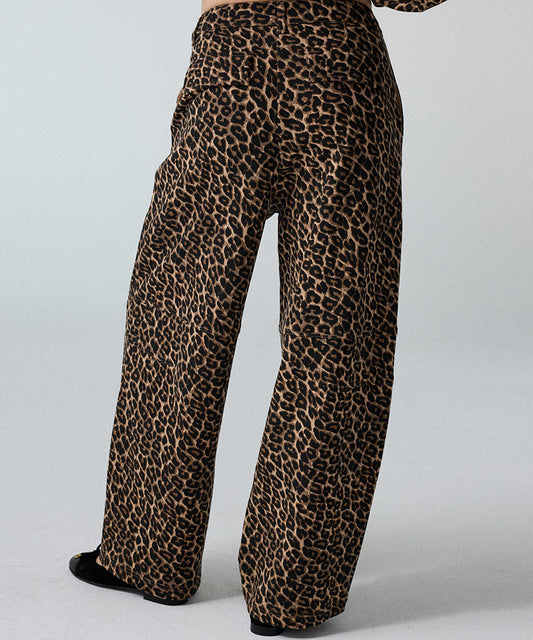 Leopard-Print Barrel Trousers