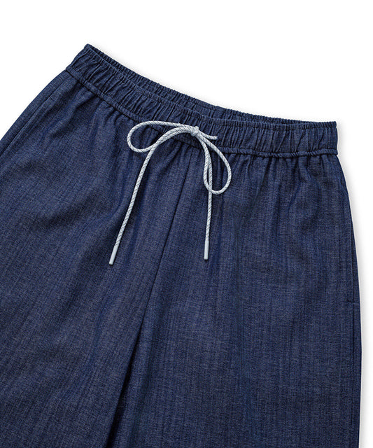 Denim-Effect Wide-Leg Trousers