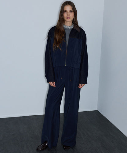 Elastic-Waist Wide-Leg Trousers