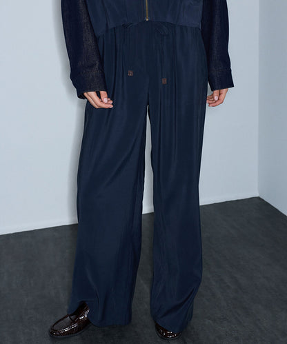 Elastic-Waist Wide-Leg Trousers
