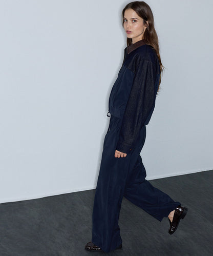 Elastic-Waist Wide-Leg Trousers
