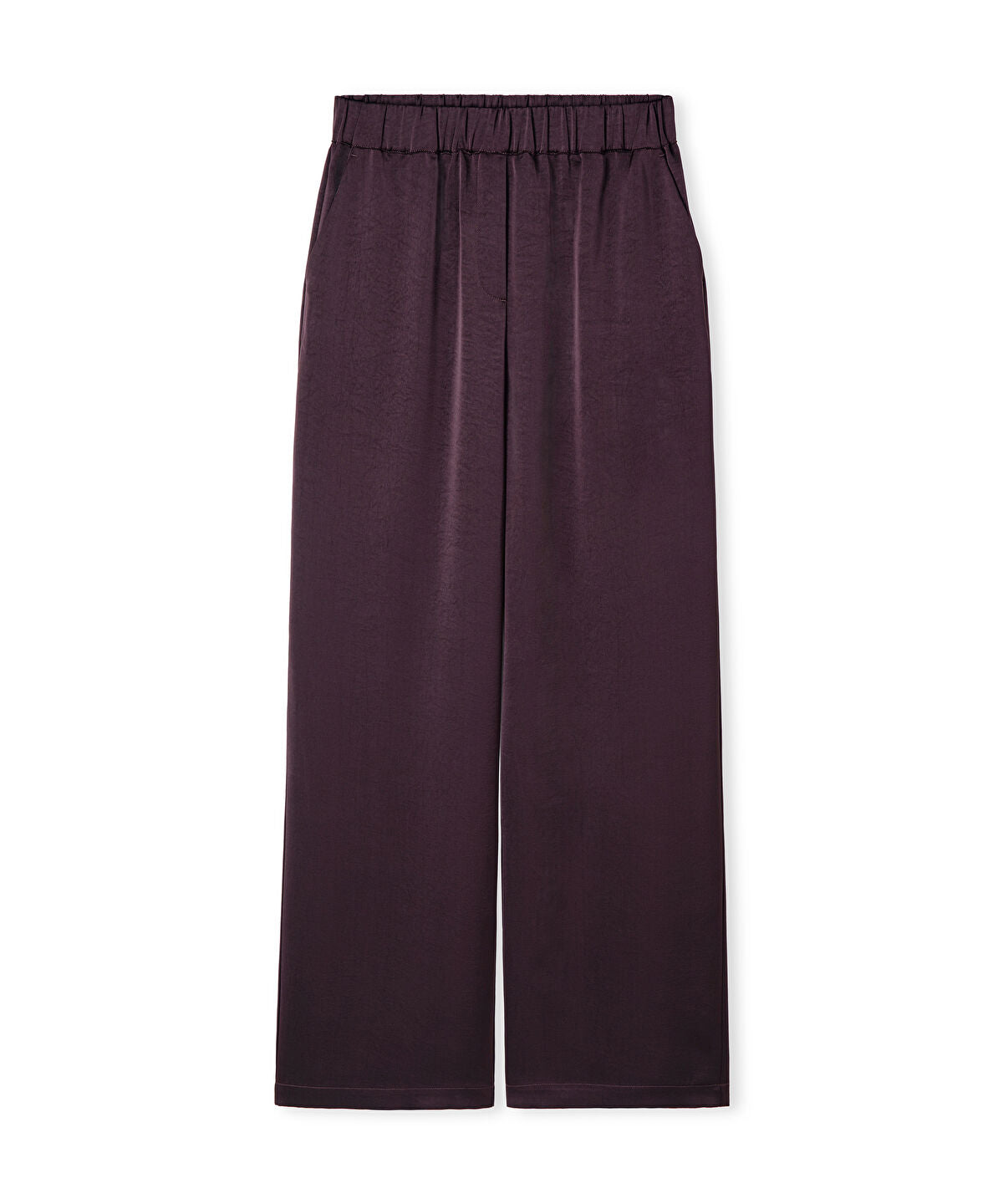 Zoomed Elastic-Waist Shiny Trouser