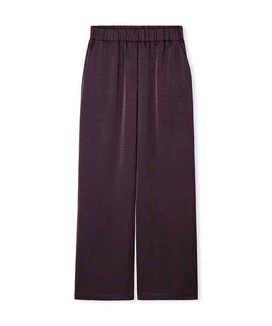 Elastic-Waist Shiny Trouser