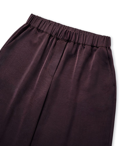 Elastic-Waist Shiny Trouser