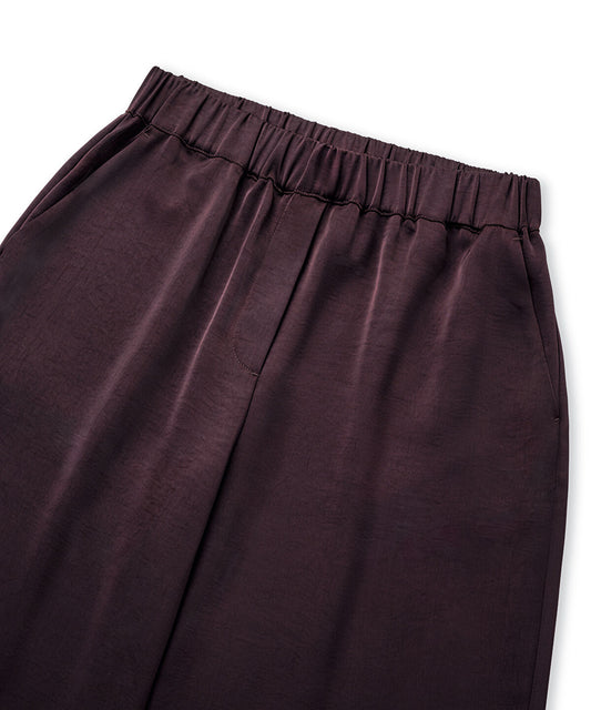 Elastic-Waist Shiny Trouser