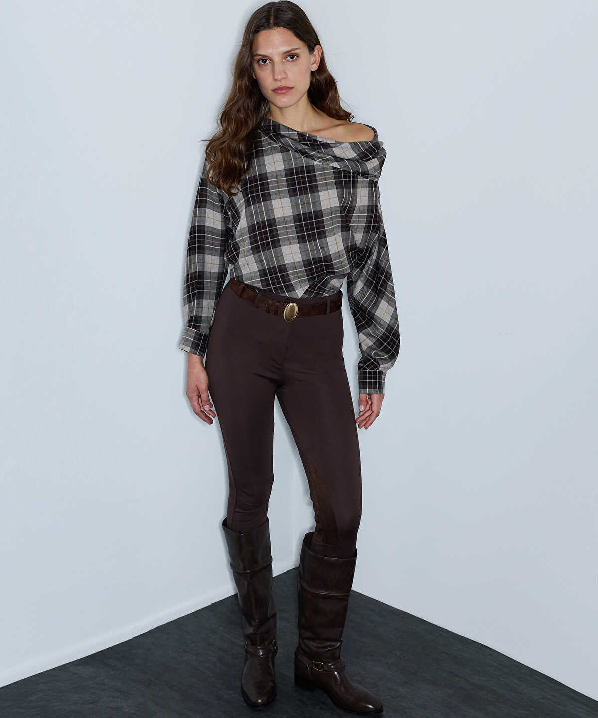 Mixed Media Skinny Trousers