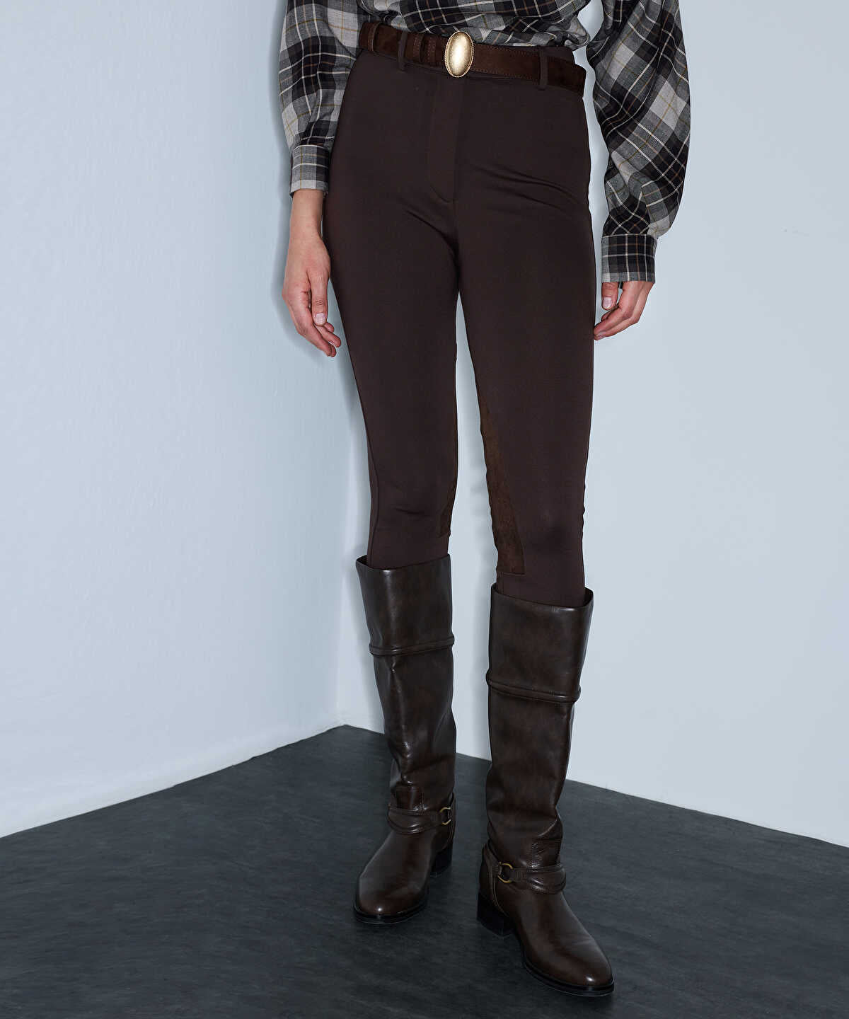 Mixed Media Skinny Trousers