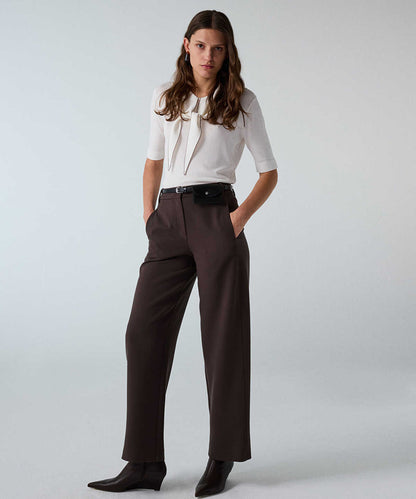 Belted Barrel Trousers