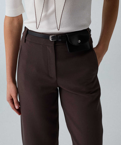 Belted Barrel Trousers