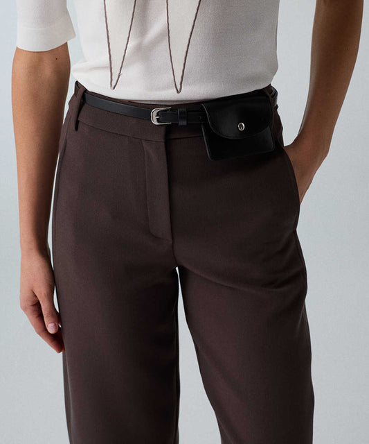Belted Barrel Trousers