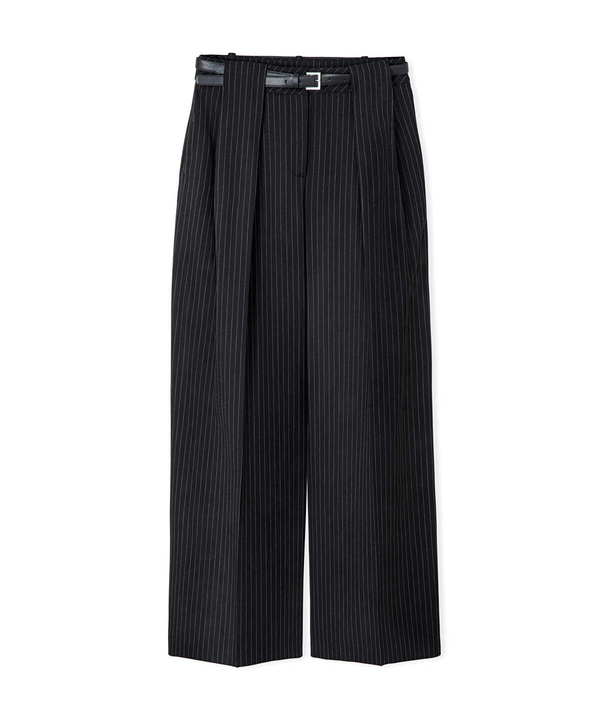 Pinstripe Trousers with Belt