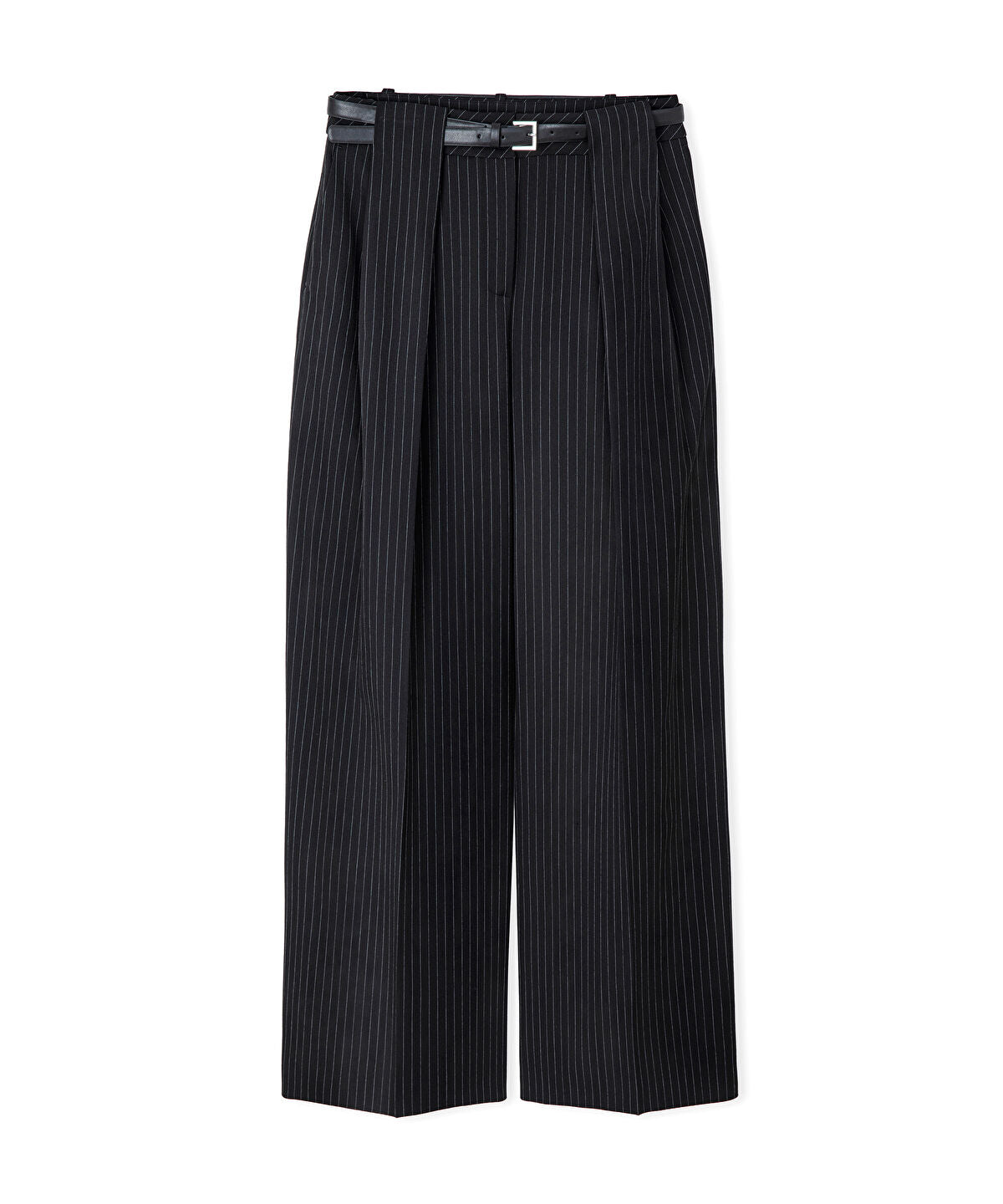 Pinstripe Trousers with Belt
