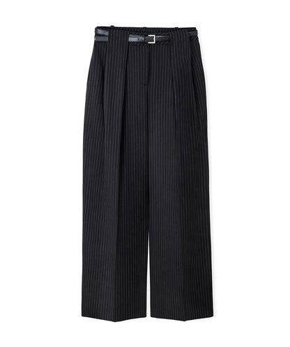 Pinstripe Trousers with Belt