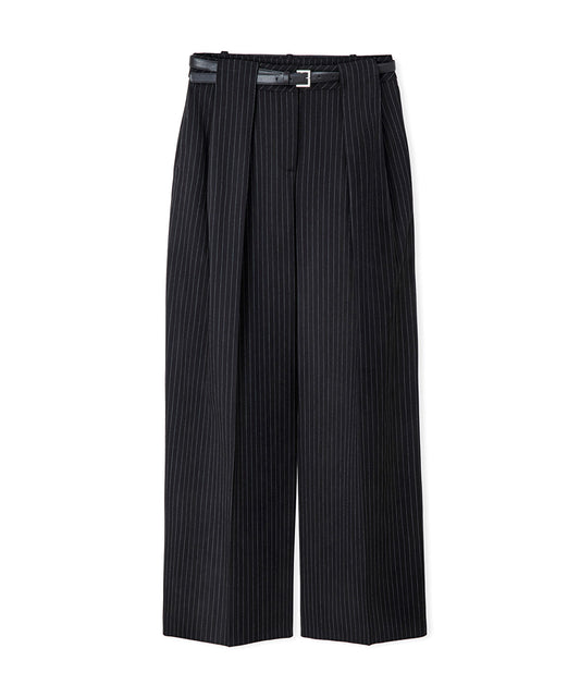Pinstripe Trousers with Belt