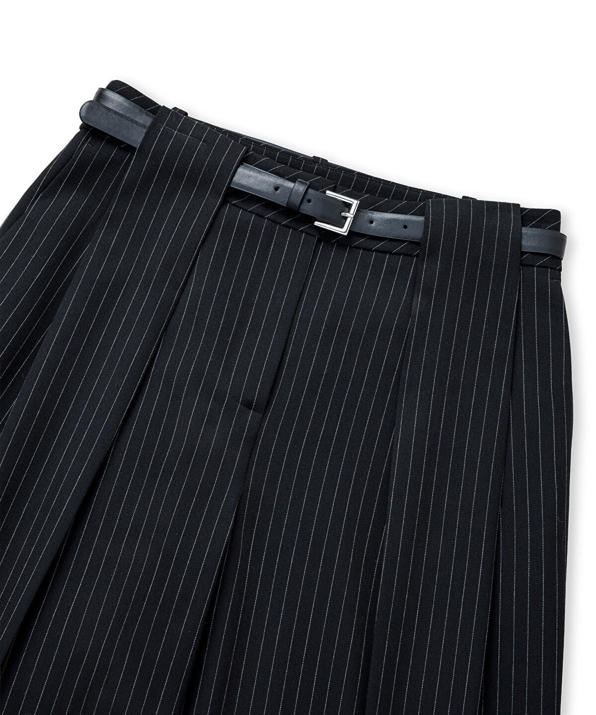 Pinstripe Trousers with Belt
