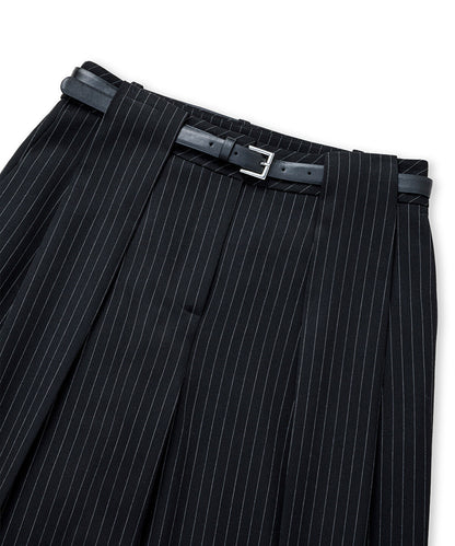 Pinstripe Trousers with Belt