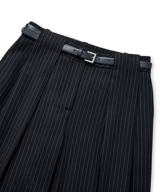 Pinstripe Trousers with Belt