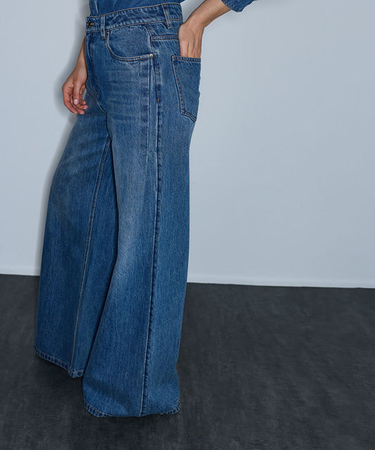 Detachable Satin Belted Jeans
