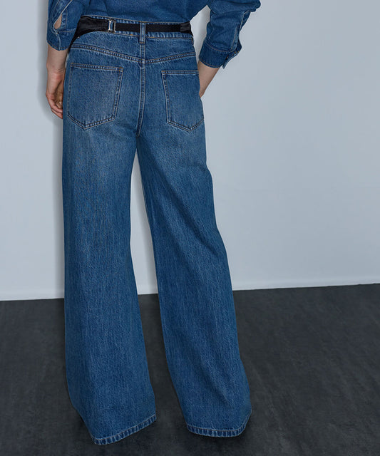 Detachable Satin Belted Jeans