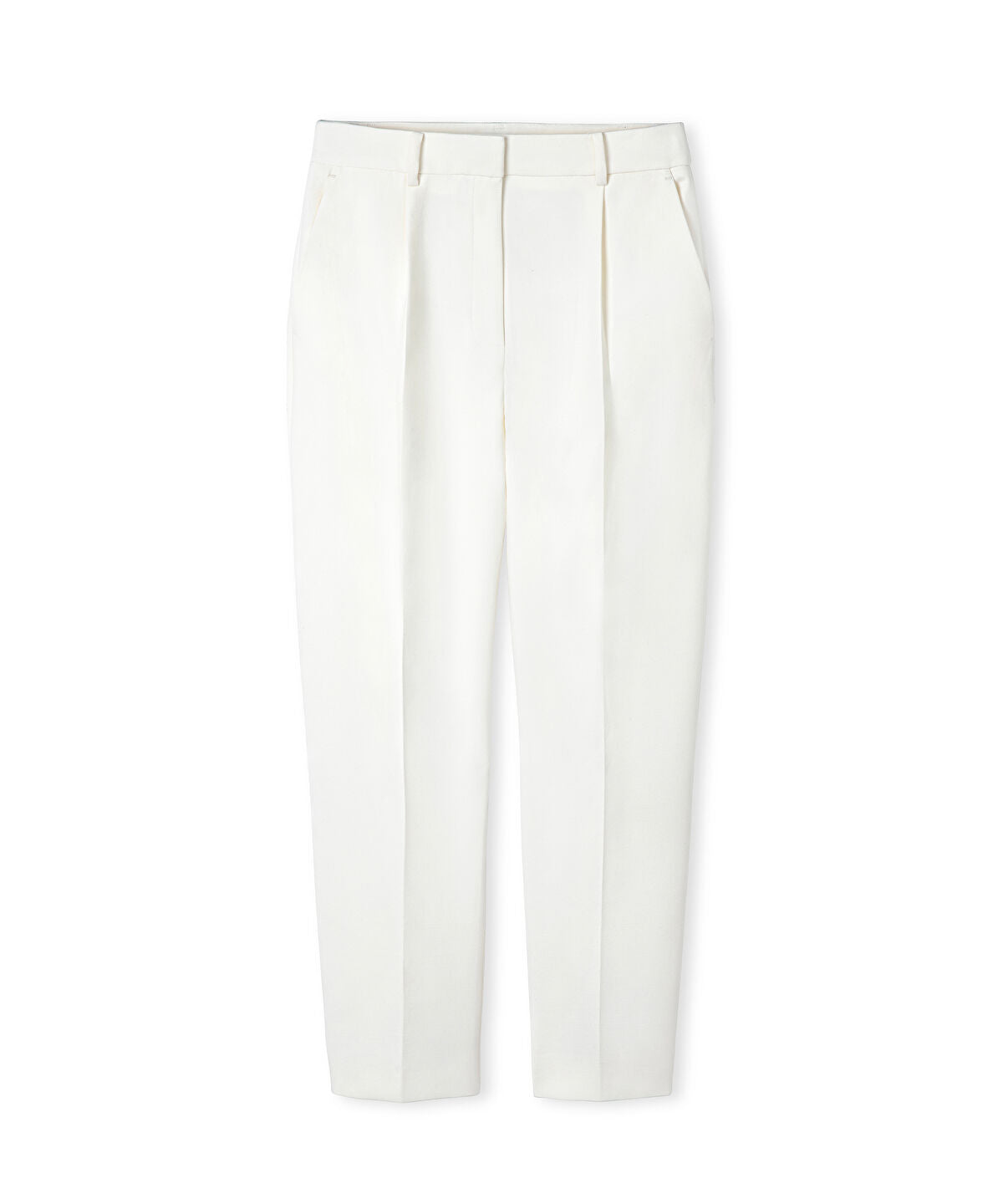 Zoomed Pleat-Front Carrot Trousers