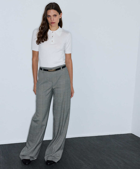 Belted Plaid Trousers