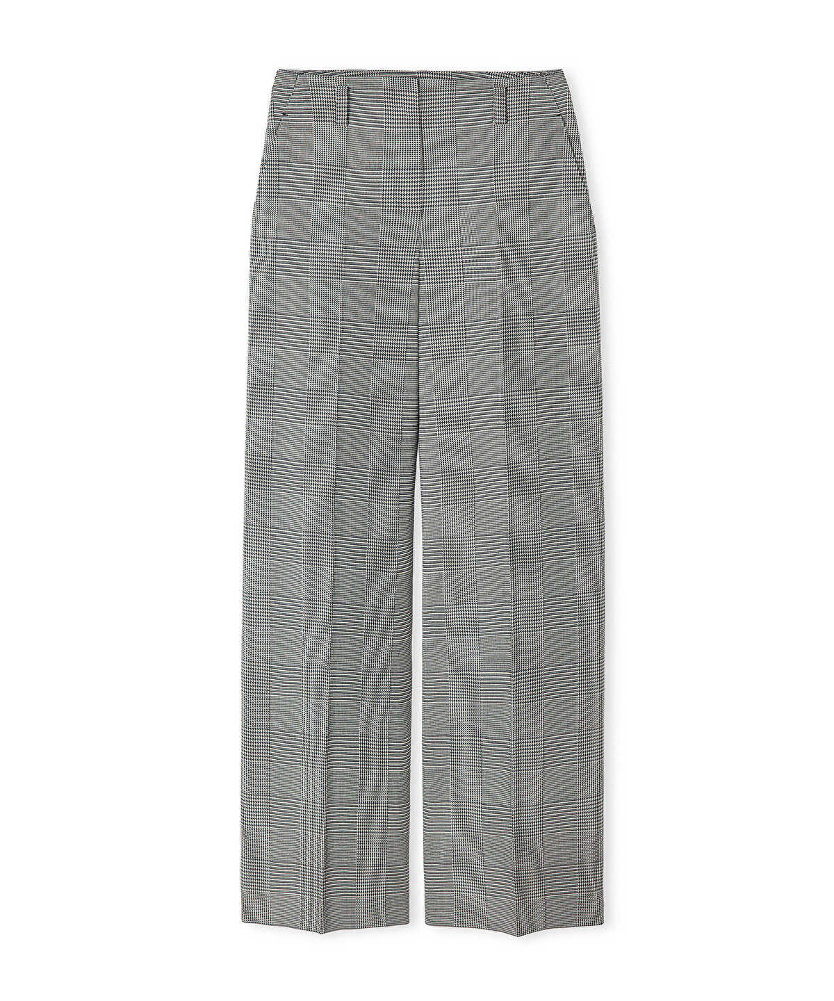 Zoomed Belted Plaid Trousers