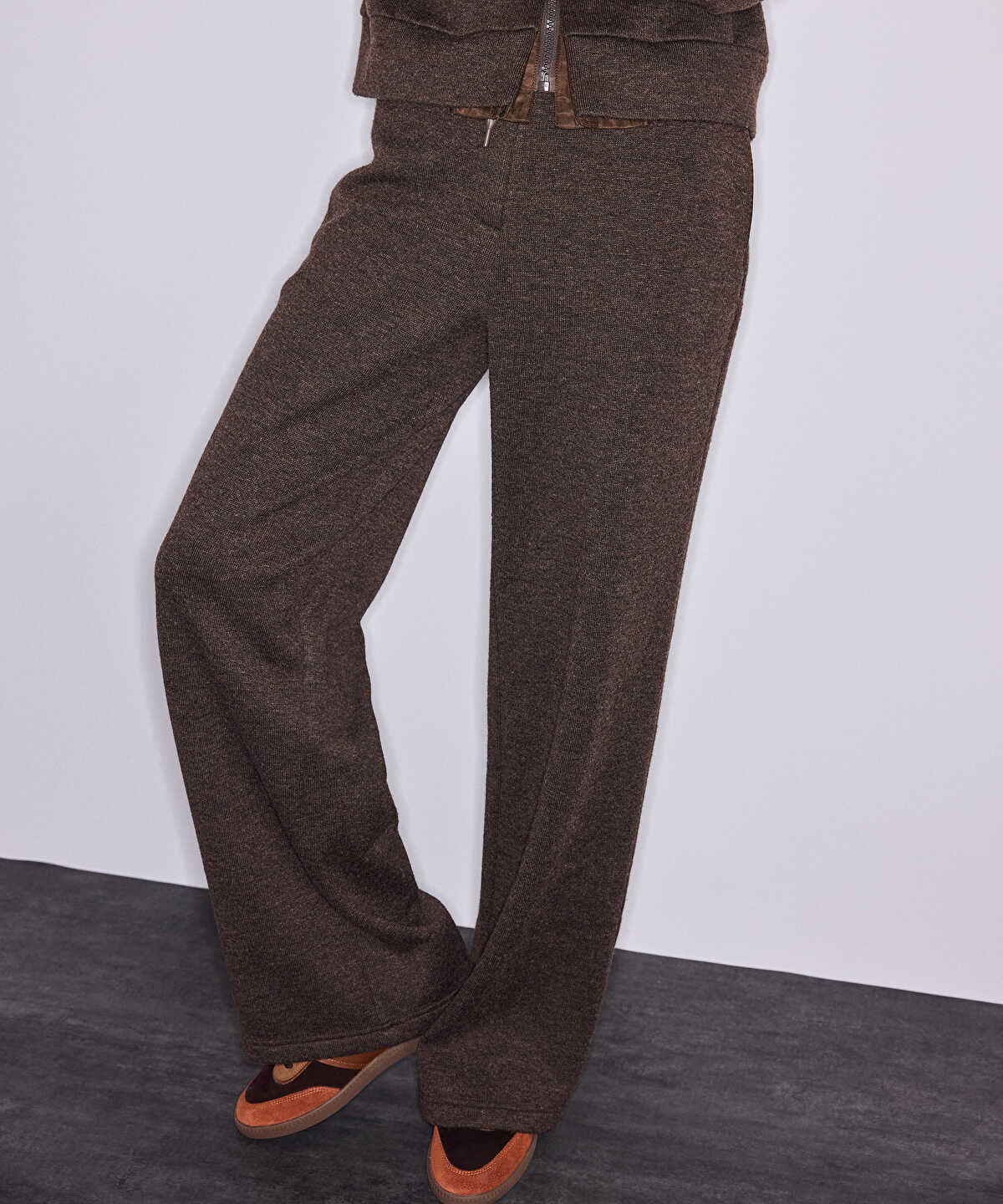 Technical-Waist Wide-Leg Trousers