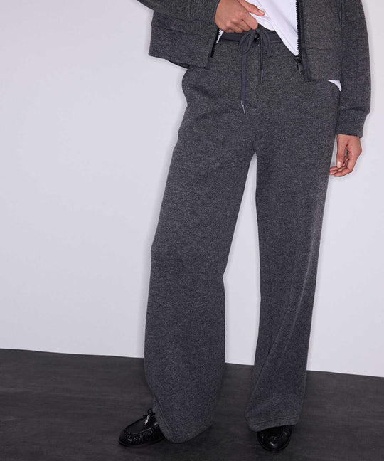 Technical-Waist Wide-Leg Trousers