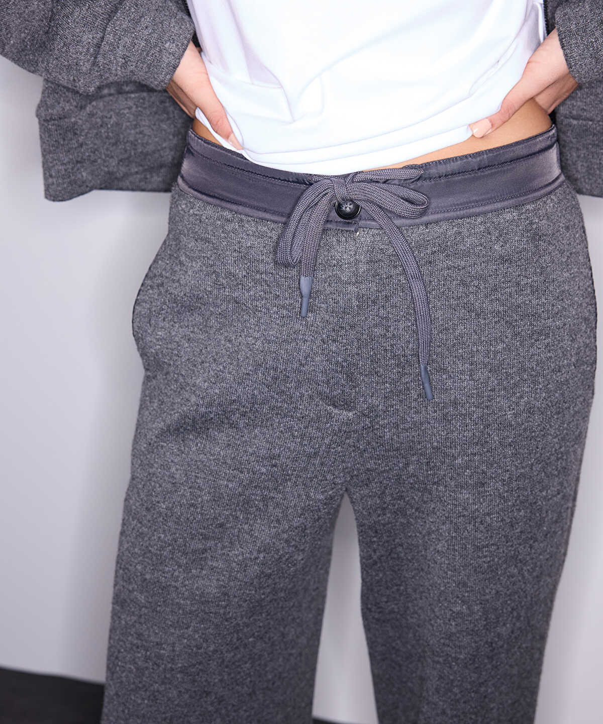 Technical-Waist Wide-Leg Trousers