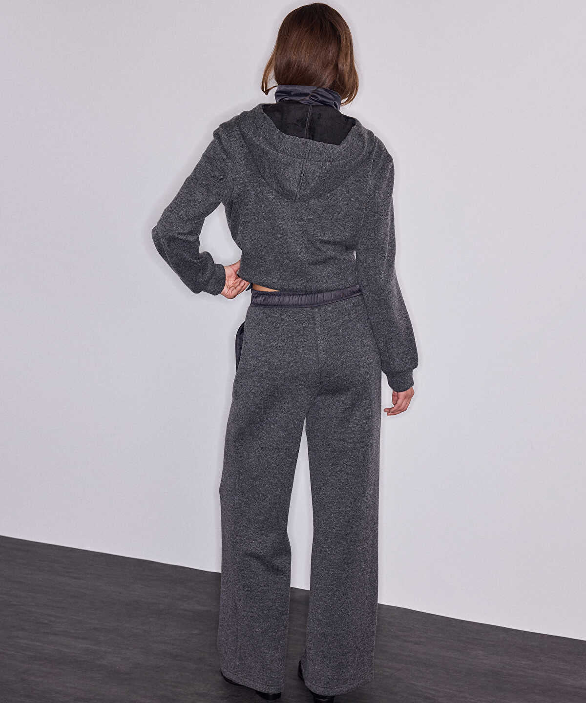 Technical-Waist Wide-Leg Trousers