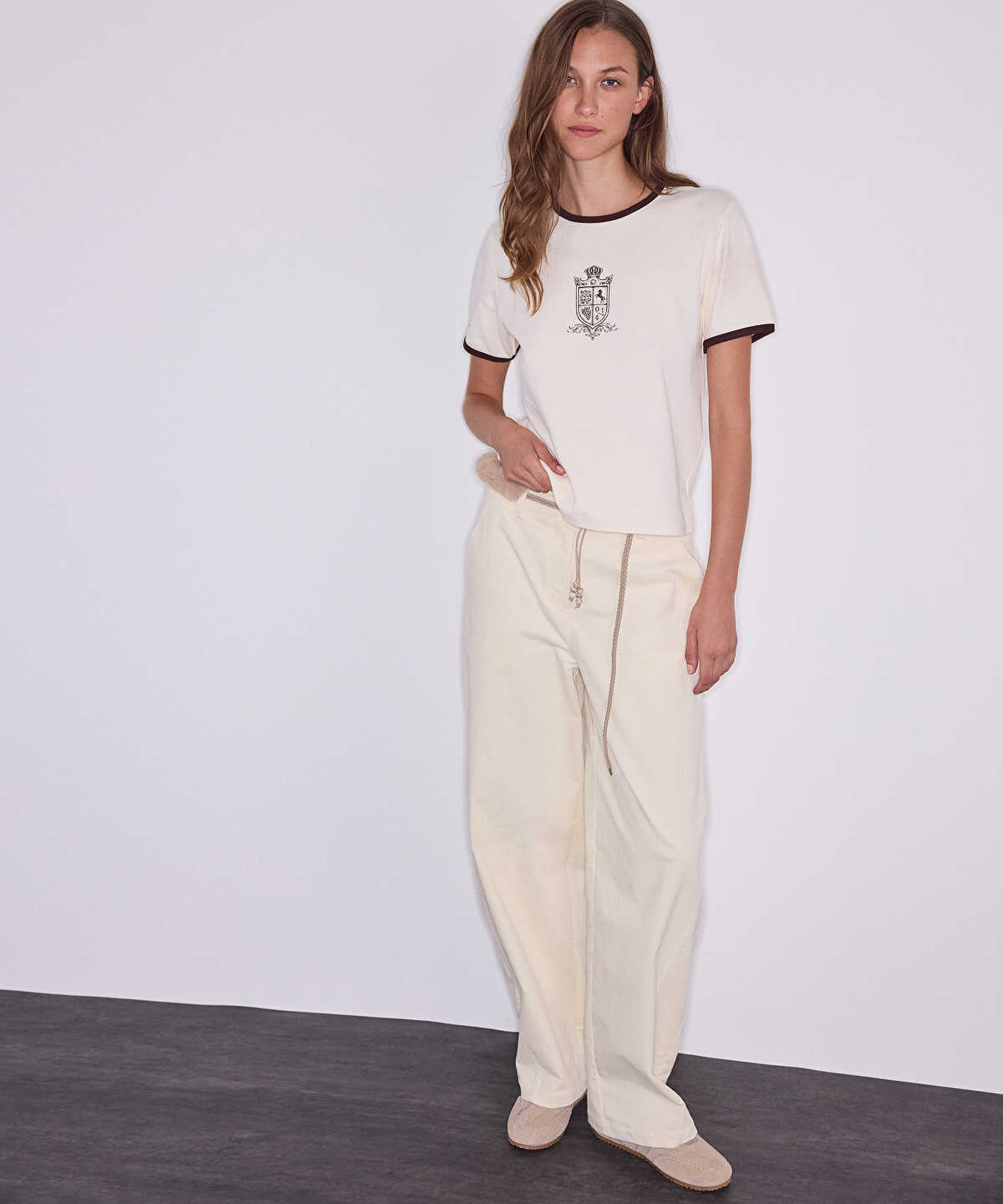 Beaded-Belt Barrel Trousers