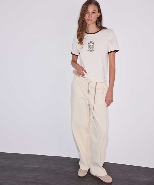 Beaded-Belt Barrel Trousers