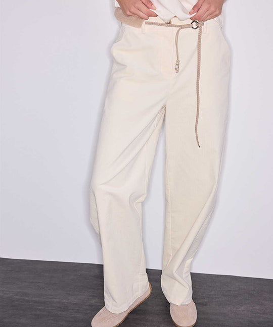 Beaded-Belt Barrel Trousers