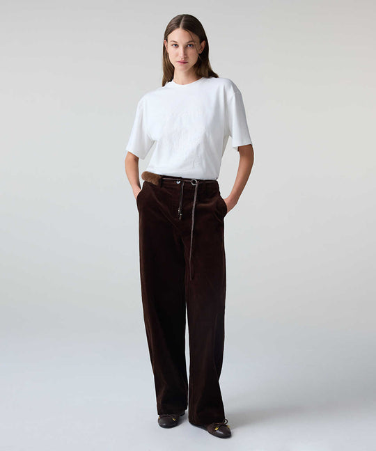 Beaded-Belt Barrel Trousers