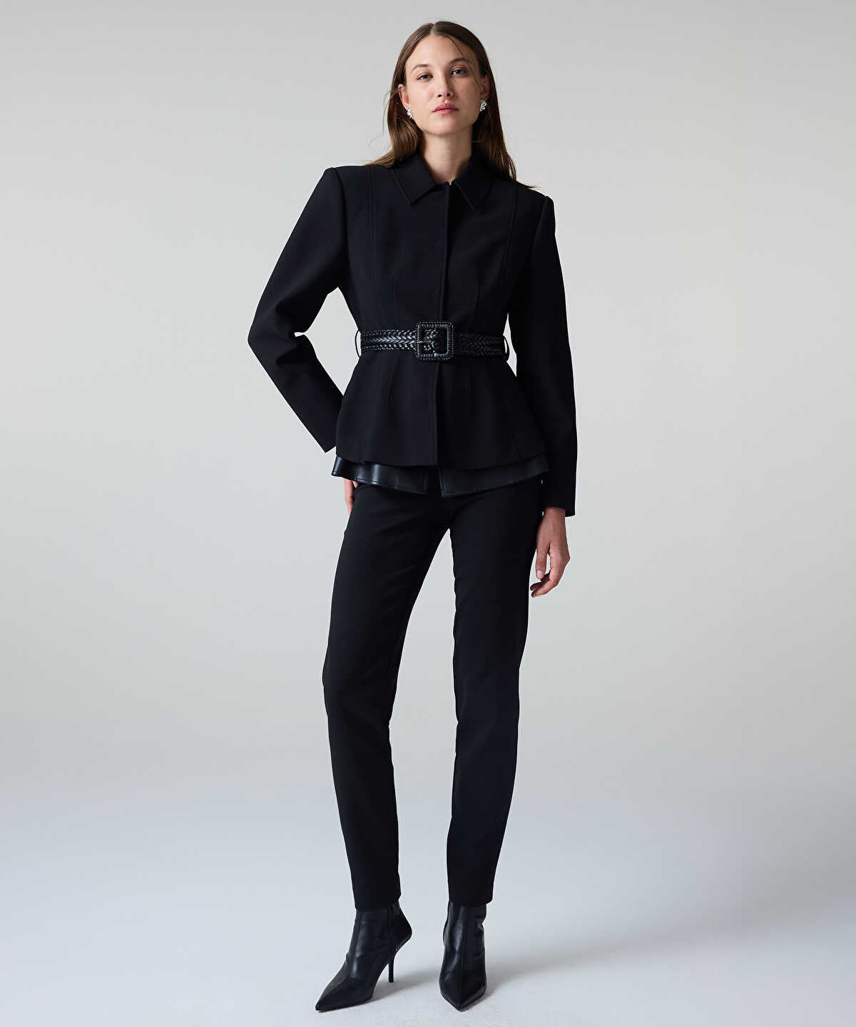 Lurex-Detailed Skinny Trousers