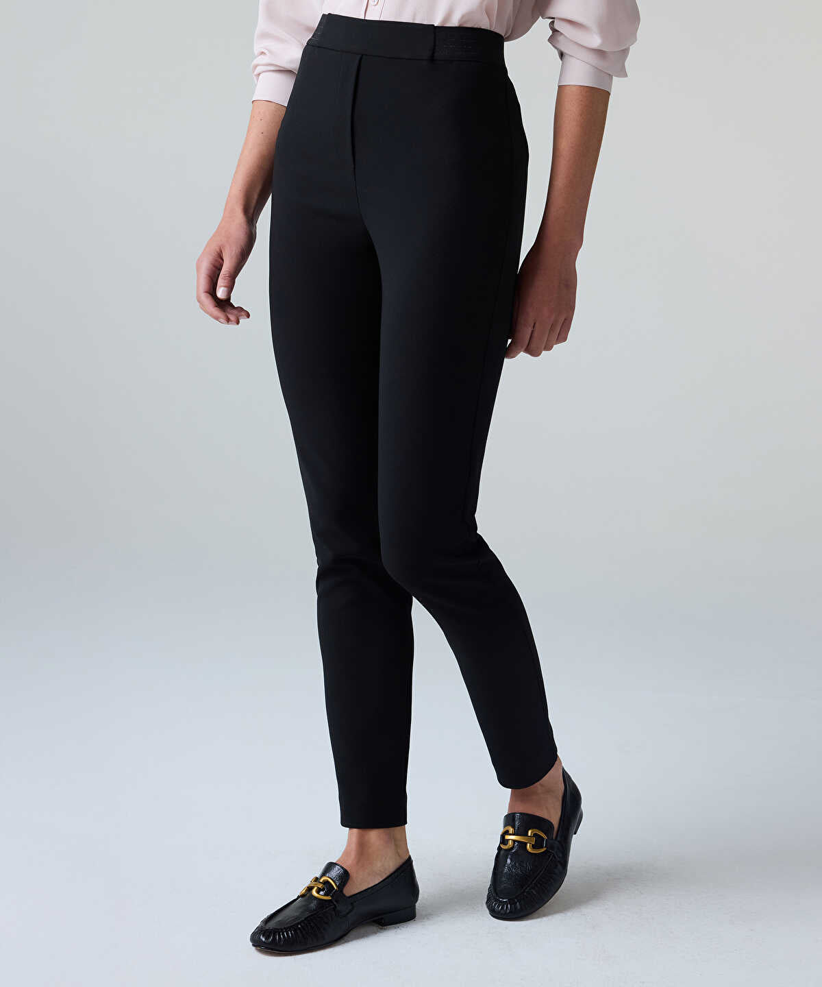 Lurex-Detailed Skinny Trousers