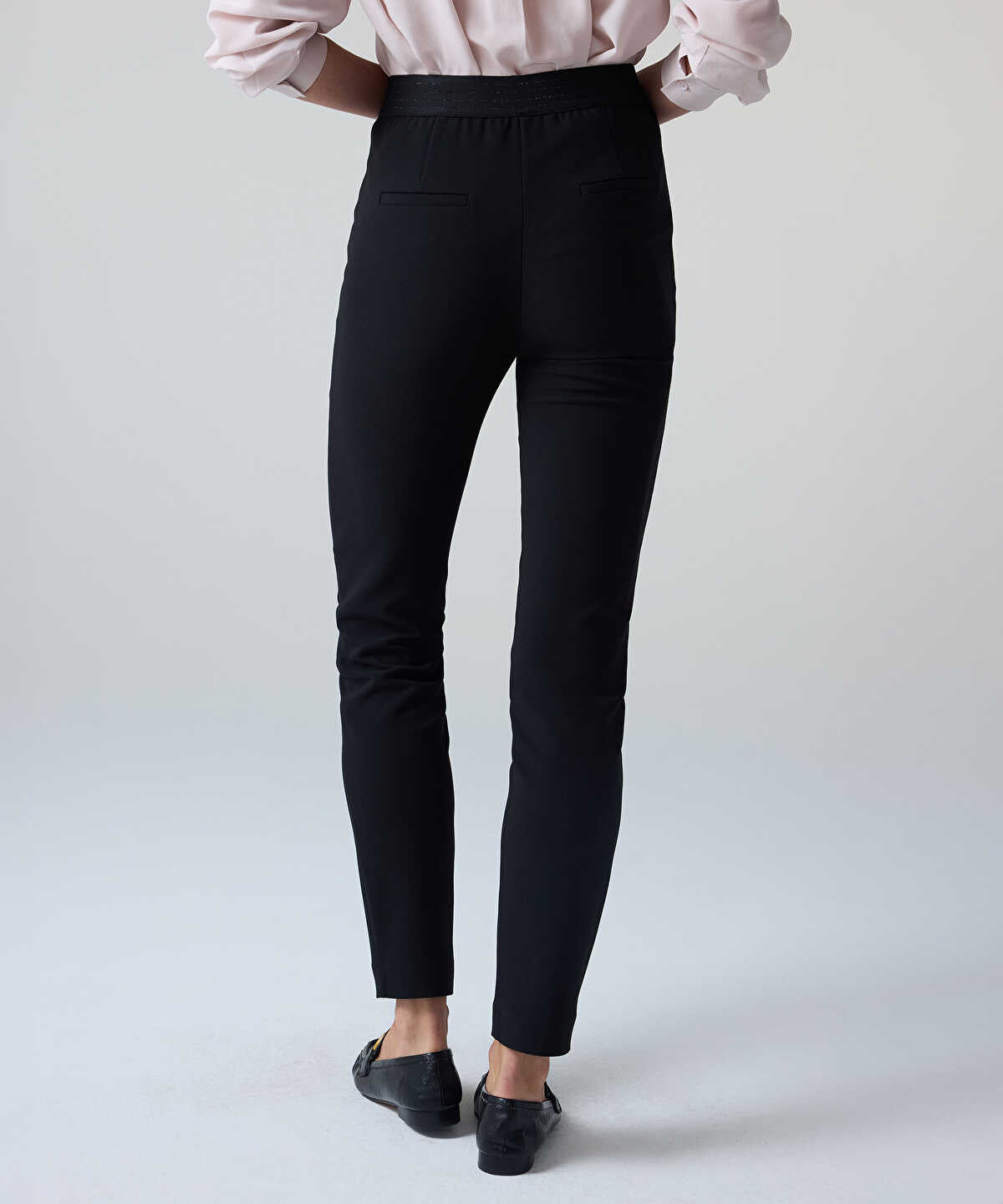 Lurex-Detailed Skinny Trousers