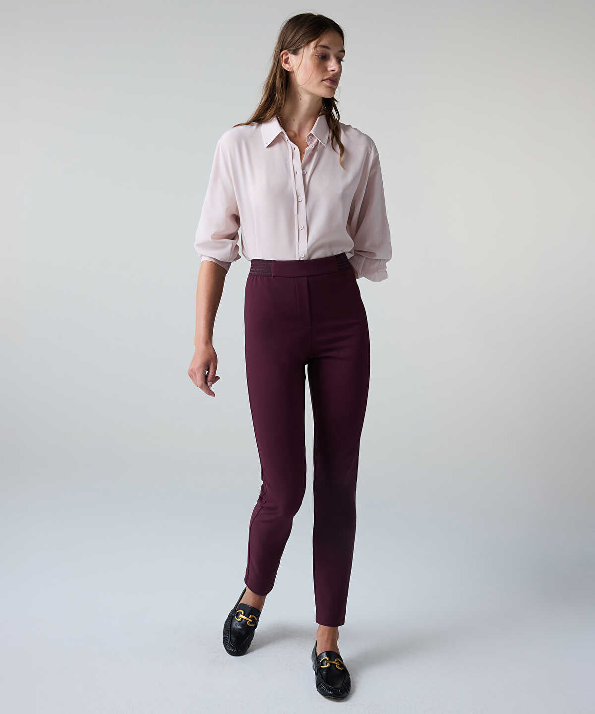 Lurex-Detailed Skinny Trousers