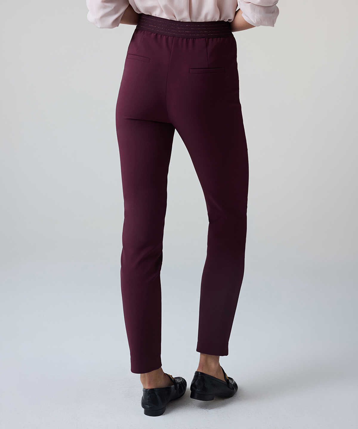 Lurex-Detailed Skinny Trousers