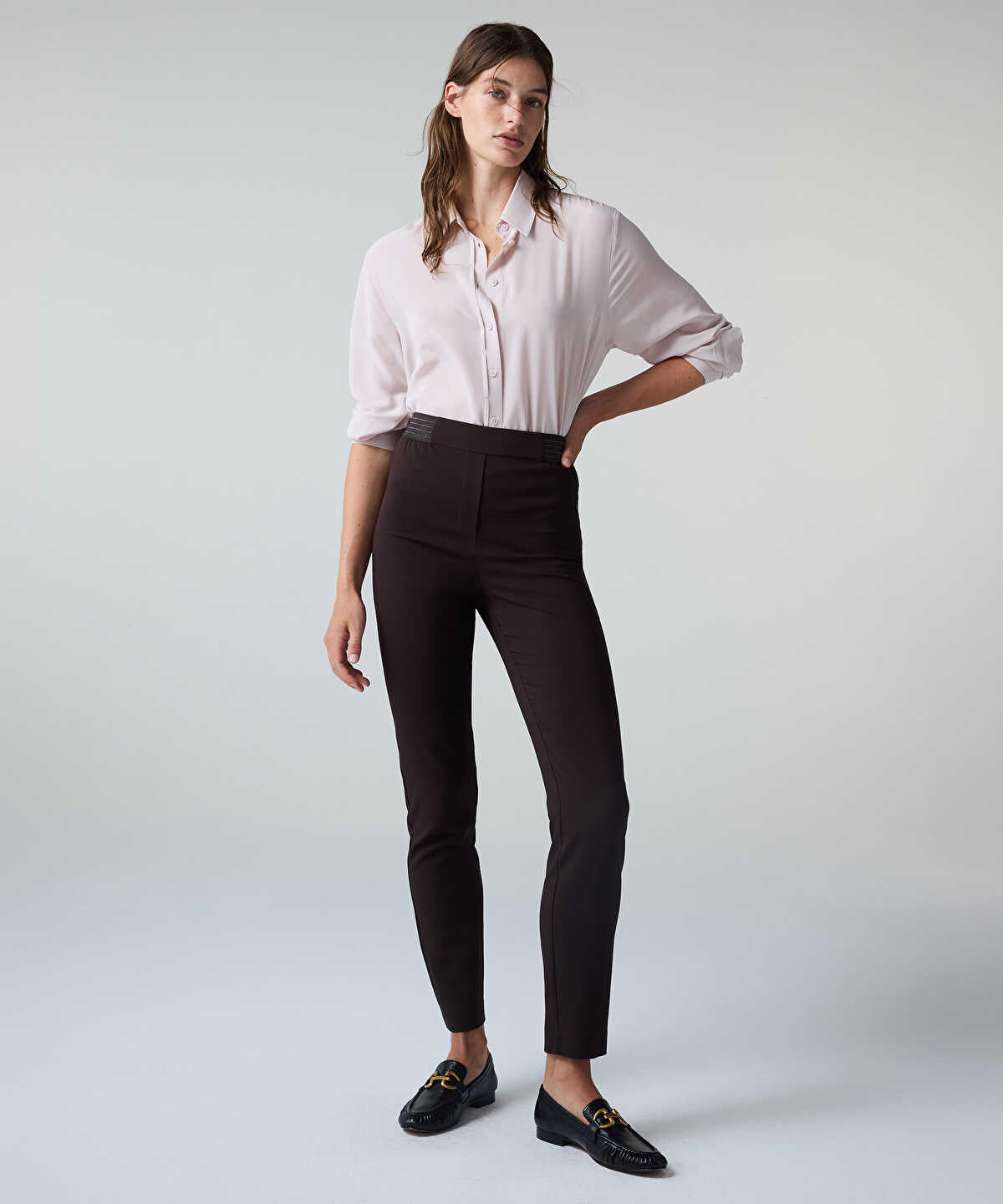 Lurex-Detailed Skinny Trousers
