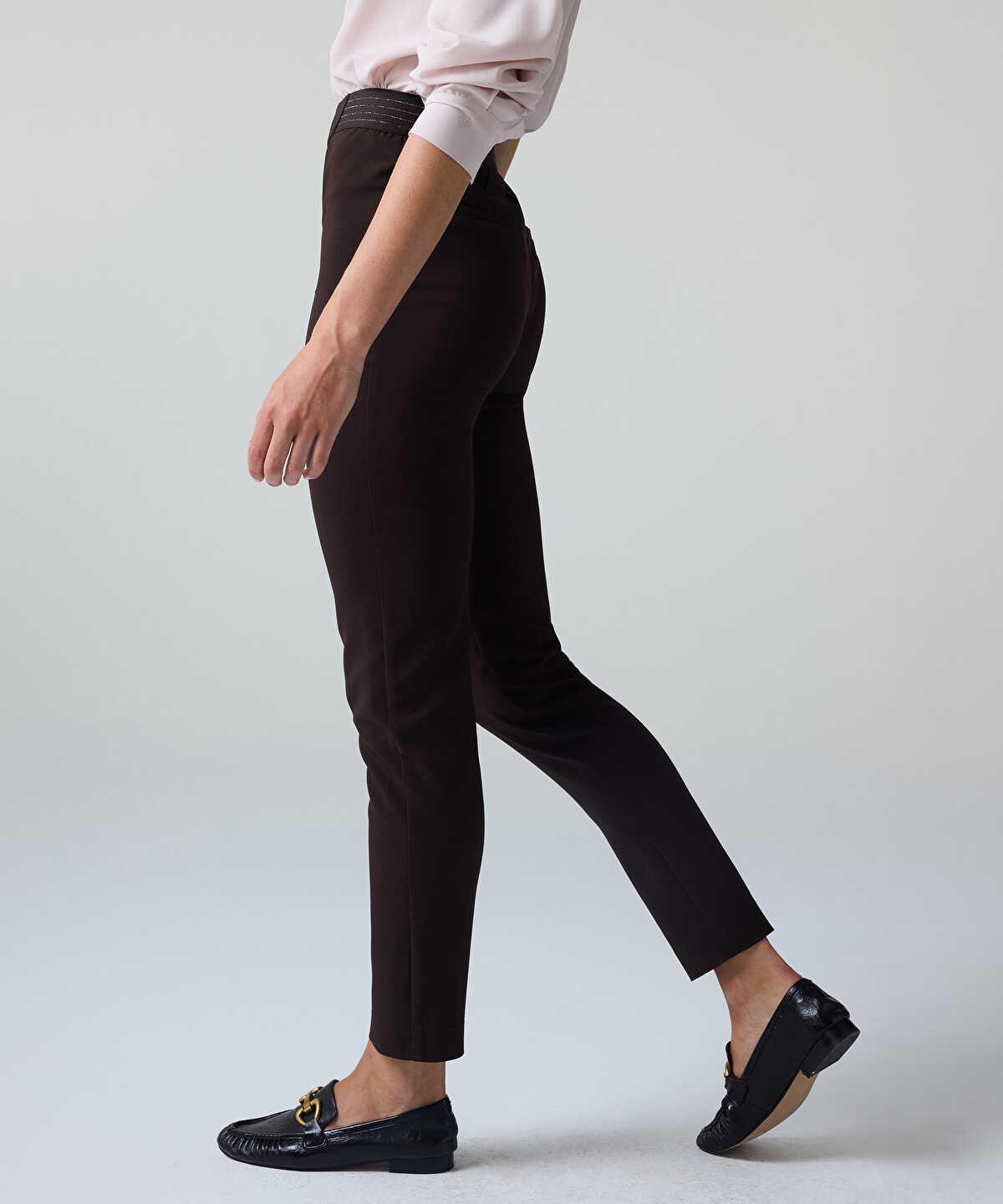 Lurex-Detailed Skinny Trousers