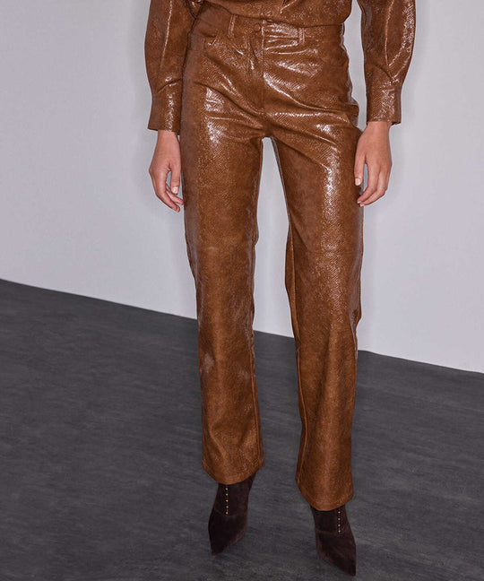 Snakeskin-Effect Trousers