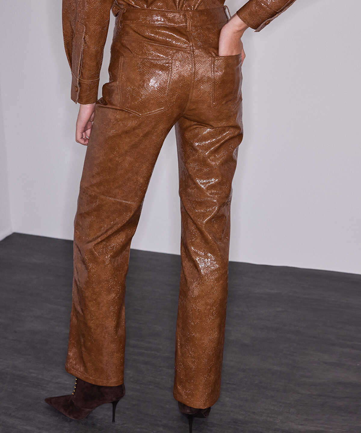 Snakeskin-Effect Trousers
