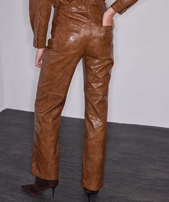 Snakeskin-Effect Trousers