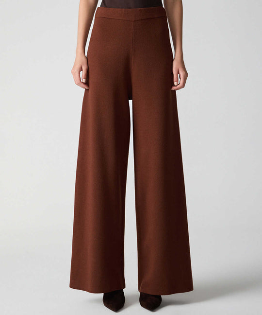 Wide-Leg Knit Trousers