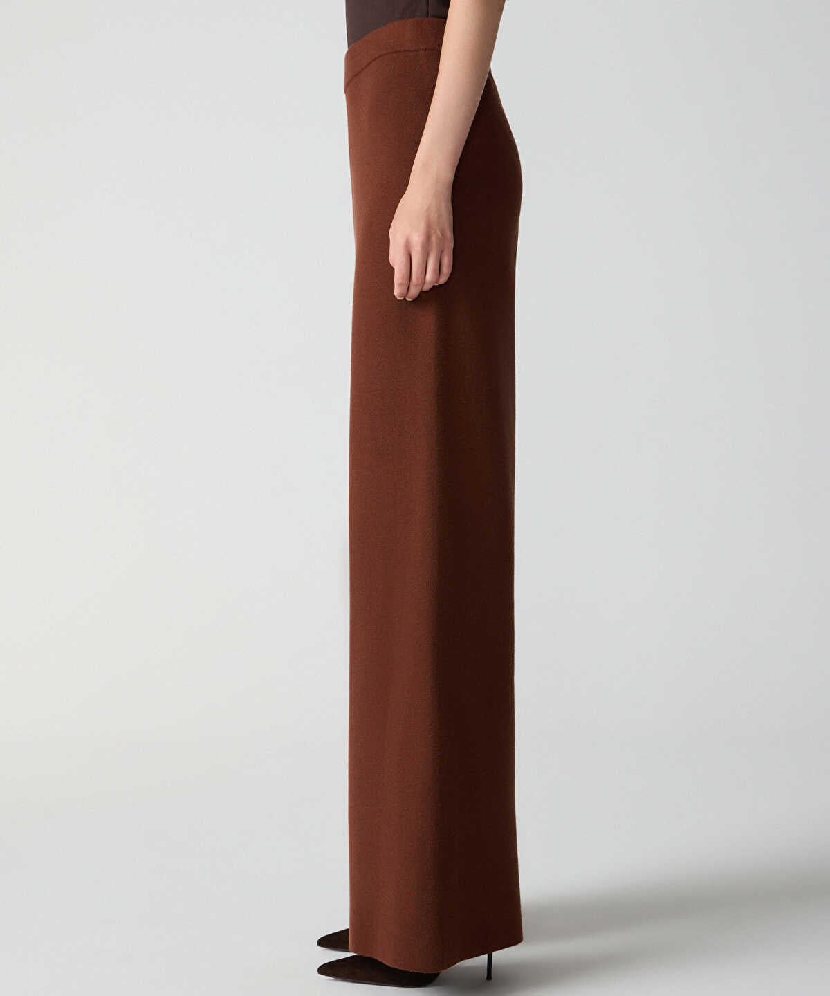 Wide-Leg Knit Trousers