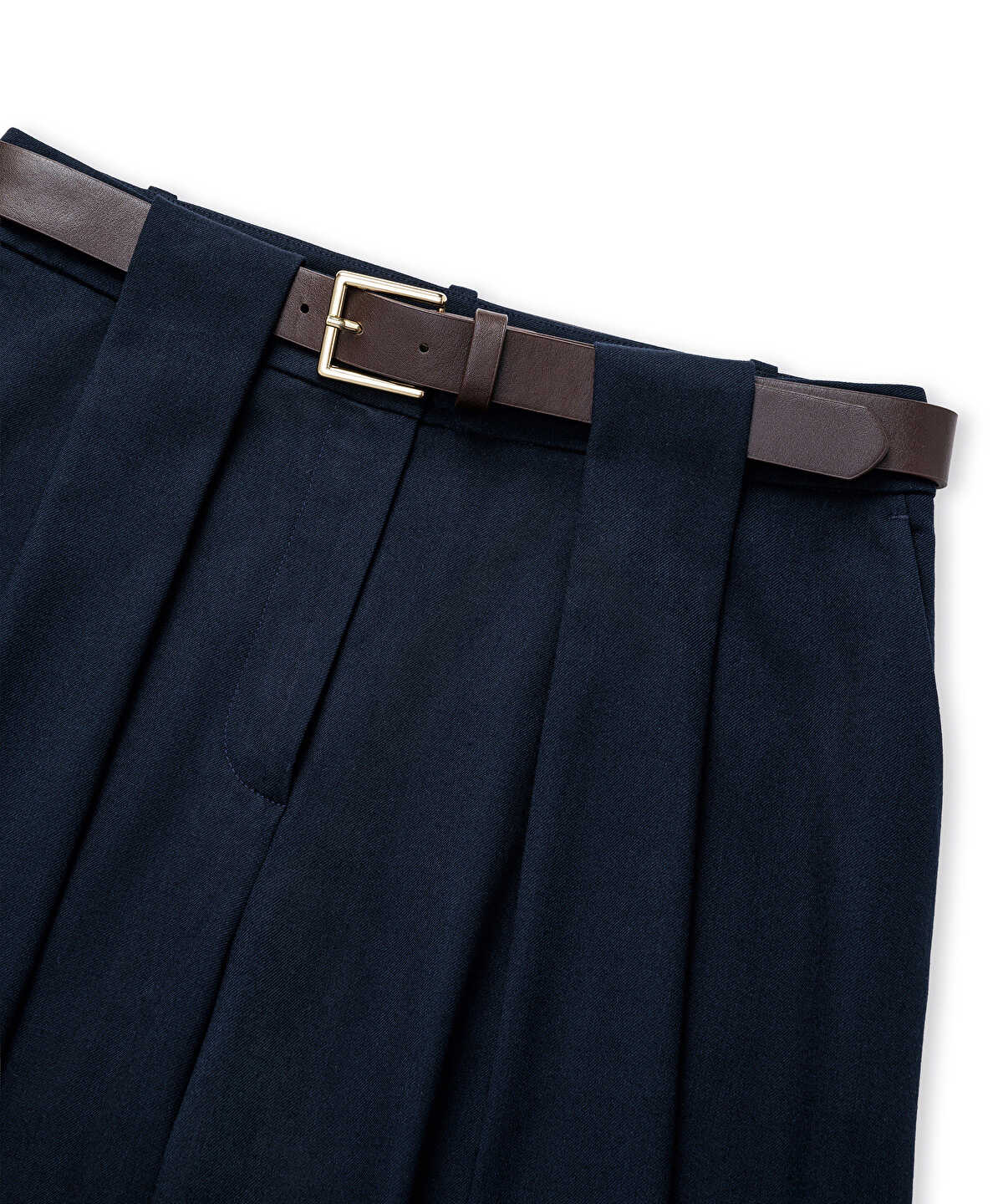 Belted Palazzo Bermuda Trousers