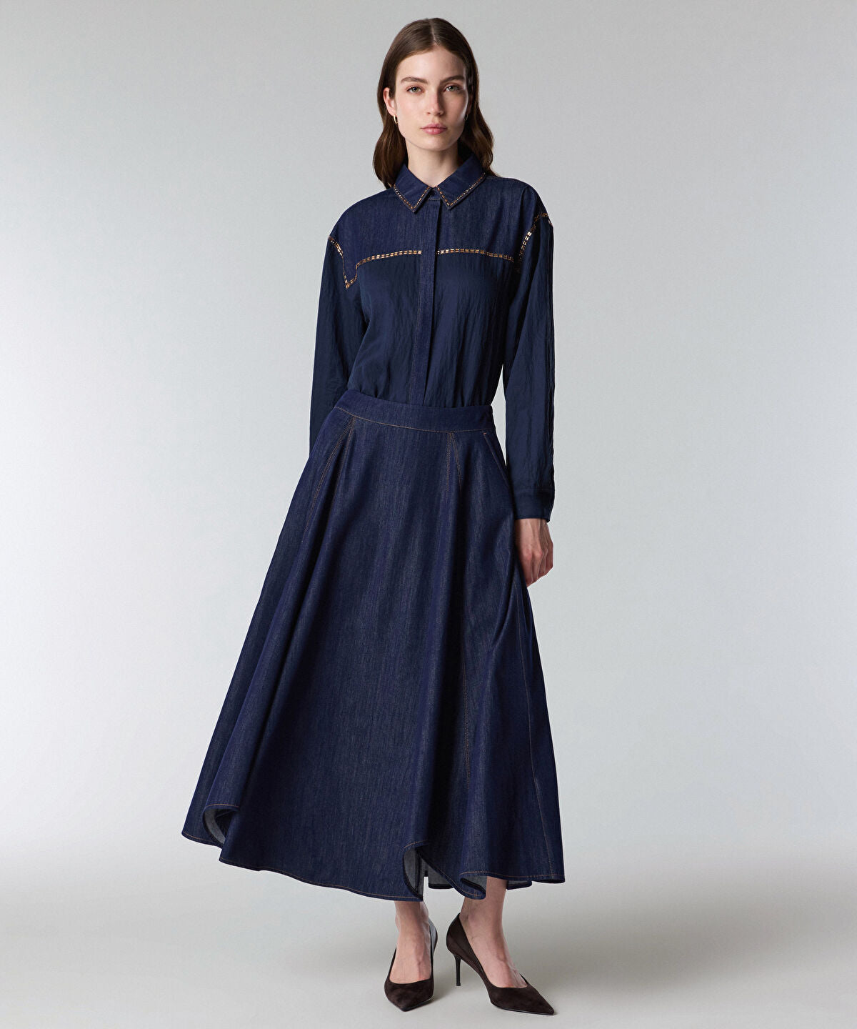 Midi Denim Skirt