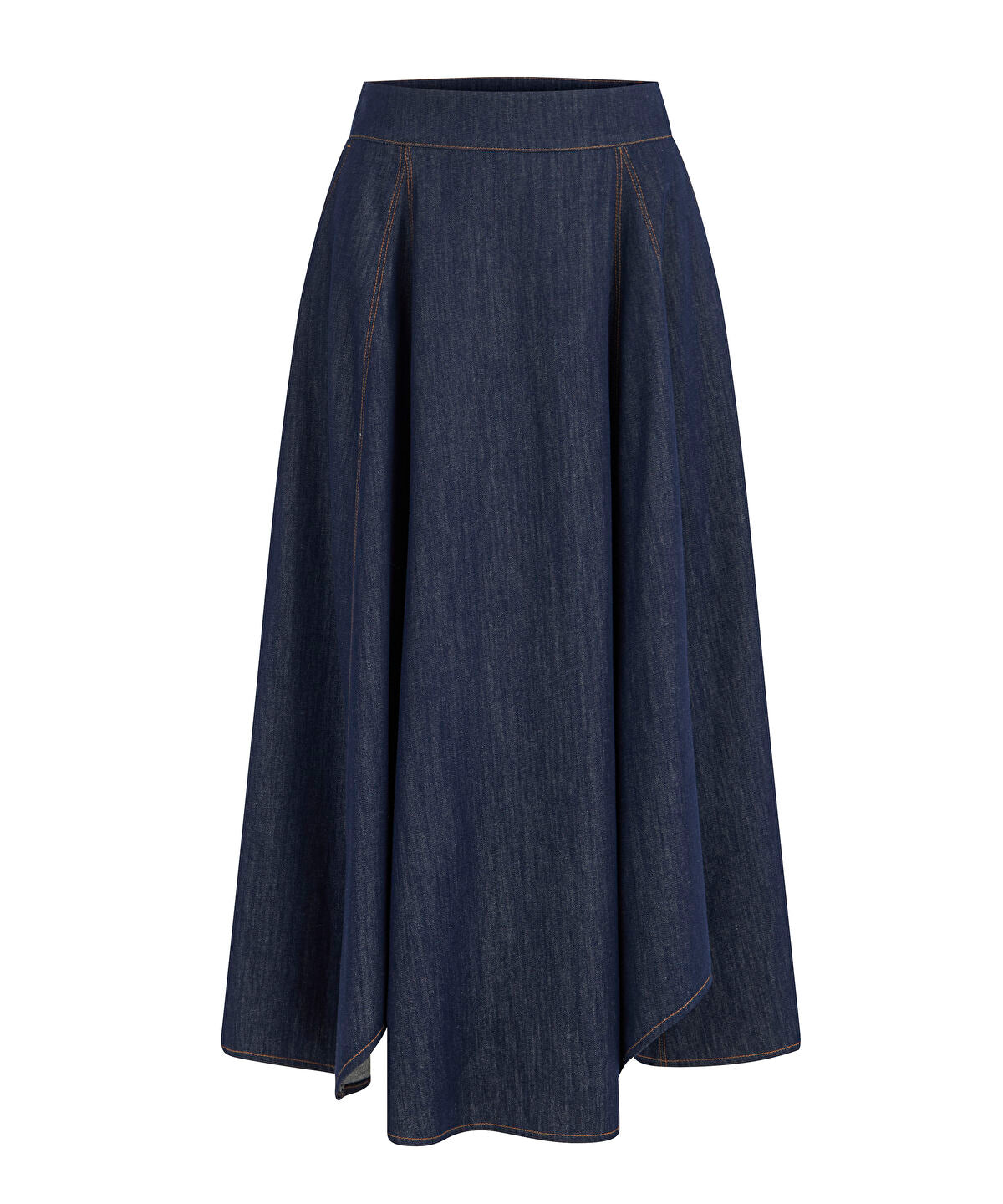 Zoomed Midi Denim Skirt