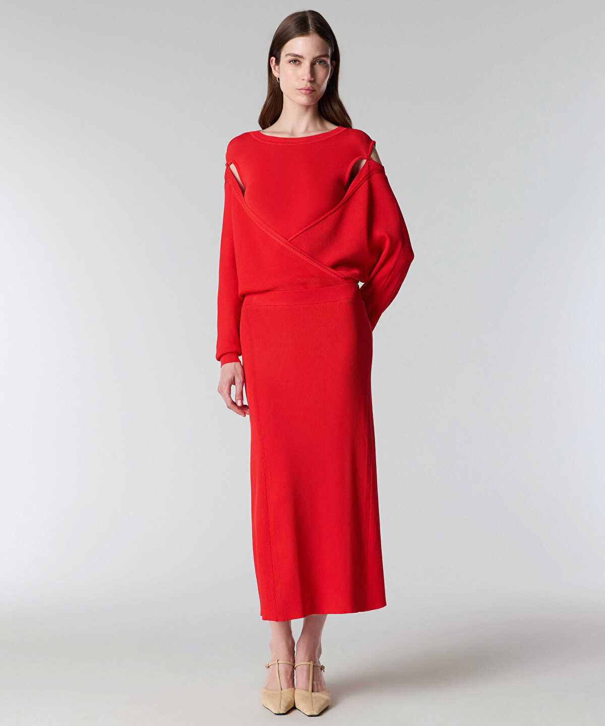 Flared Knit Skirt